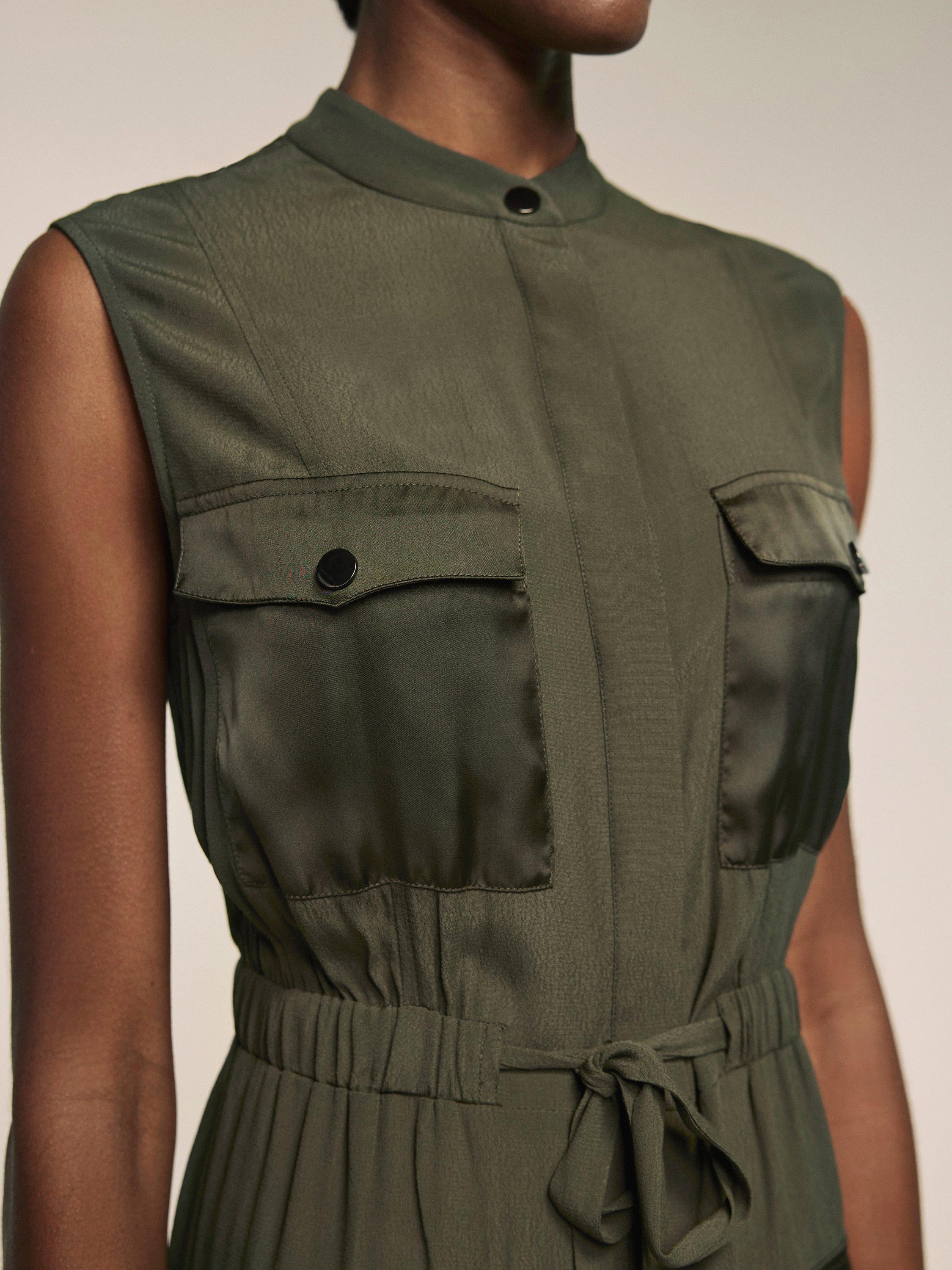 Product image 4 of 7, which shows Mint Velvet Utility Shirt Dress, Khaki, 6