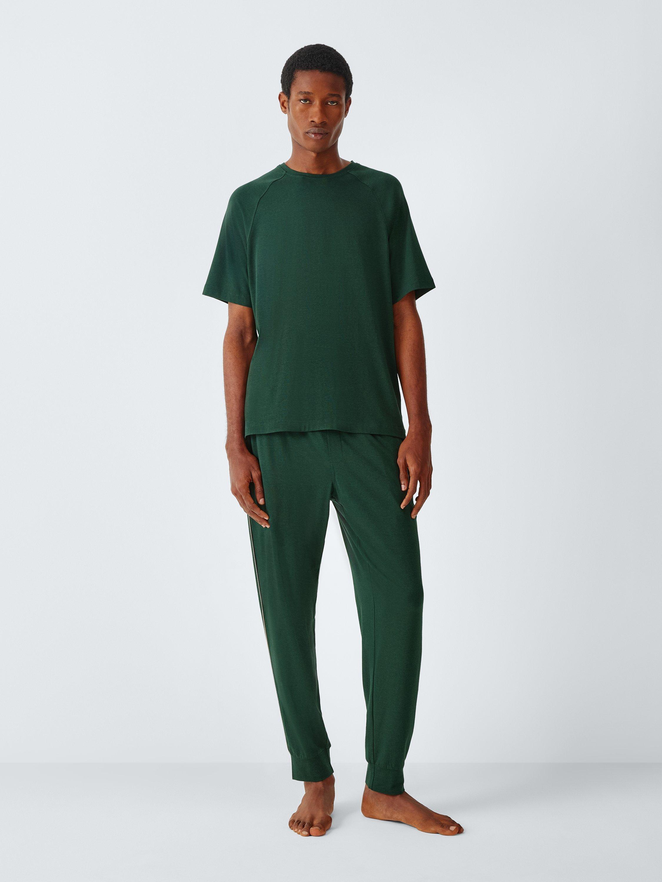 Product image 1 of 6, which shows John Lewis Jersey Short Sleeve Pyjama Set, Green Mint, S