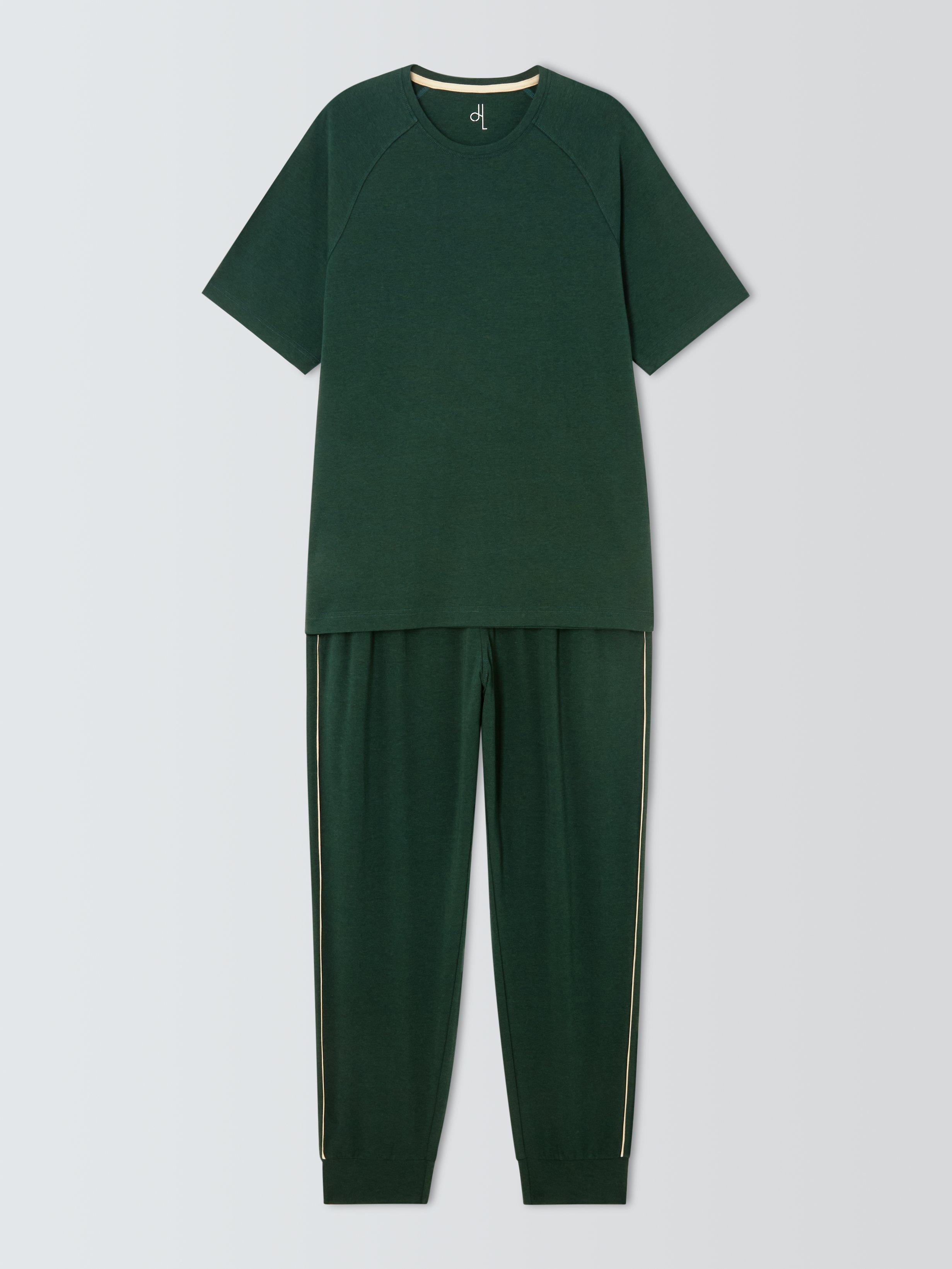 Product image 2 of 6, which shows John Lewis Jersey Short Sleeve Pyjama Set, Green Mint, S