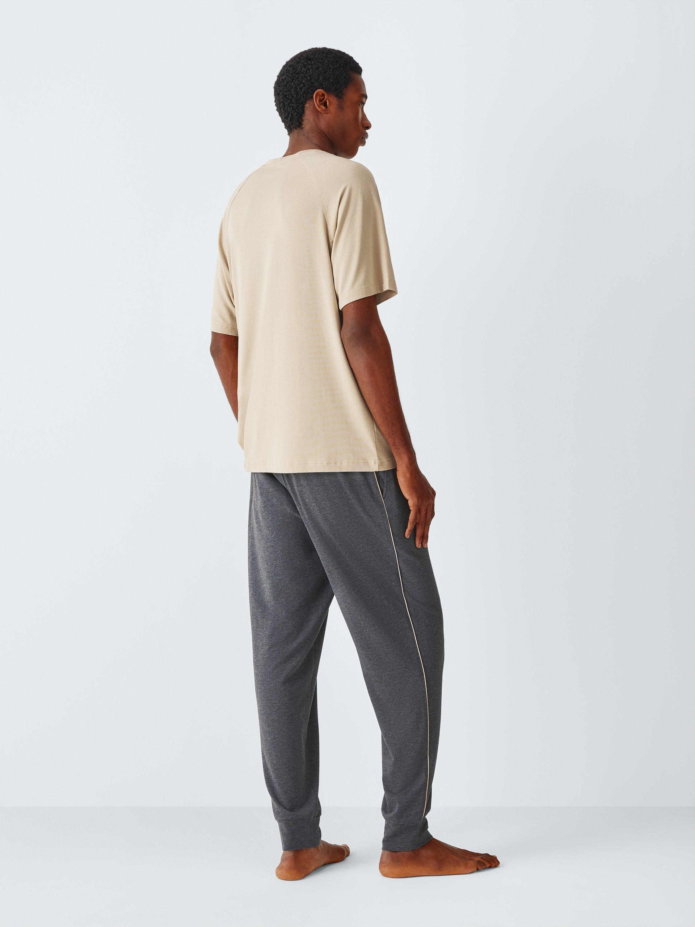 Product image 3 of 6, which shows John Lewis Jersey Short Sleeve Pyjama Set, Natural Sand, M