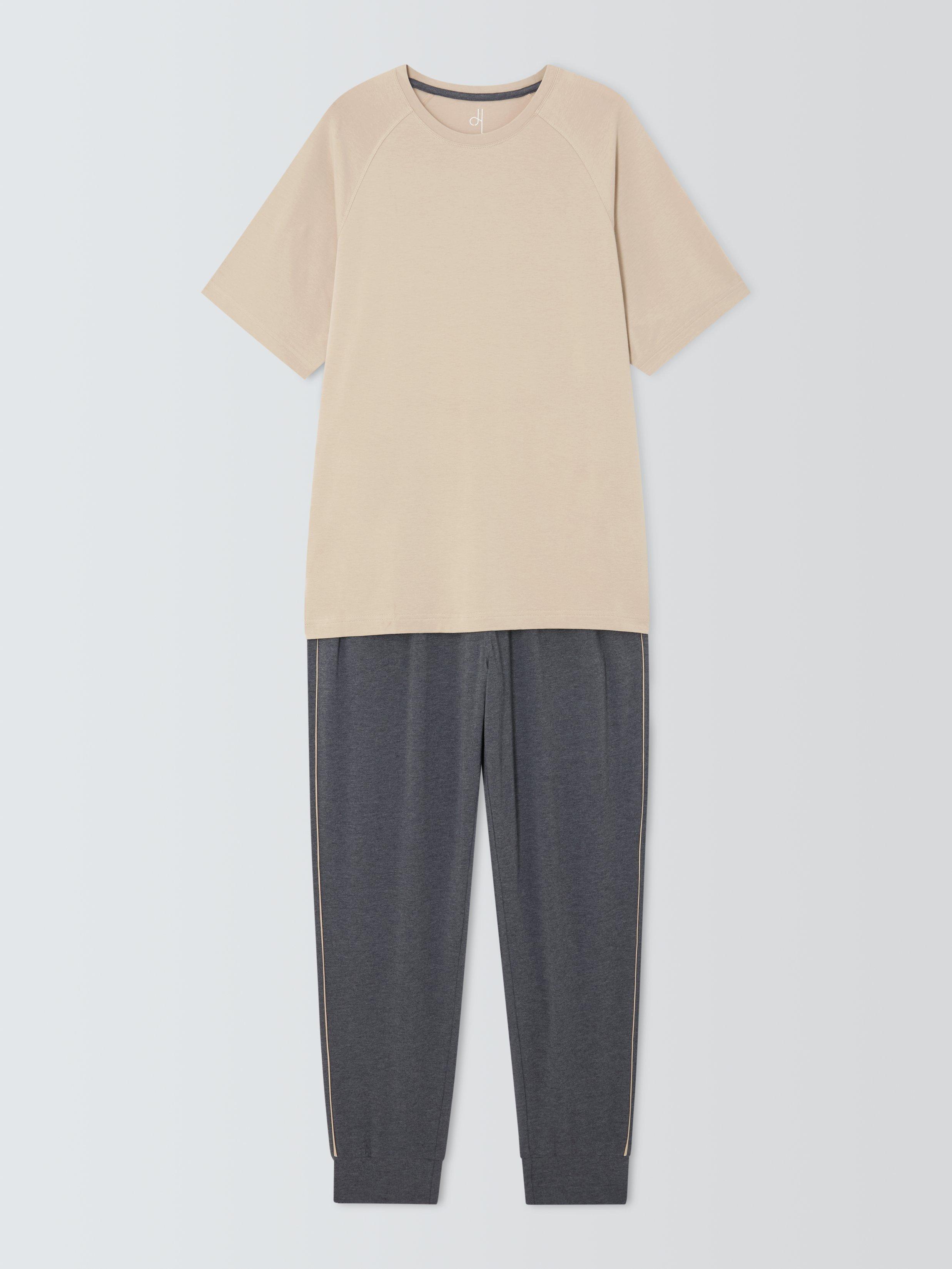 Product image 2 of 6, which shows John Lewis Jersey Short Sleeve Pyjama Set, Natural Sand, M
