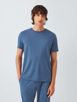 John Lewis Ultra Soft Modal Short Sleeve Lounge Top, Blue Navy, Blue Navy