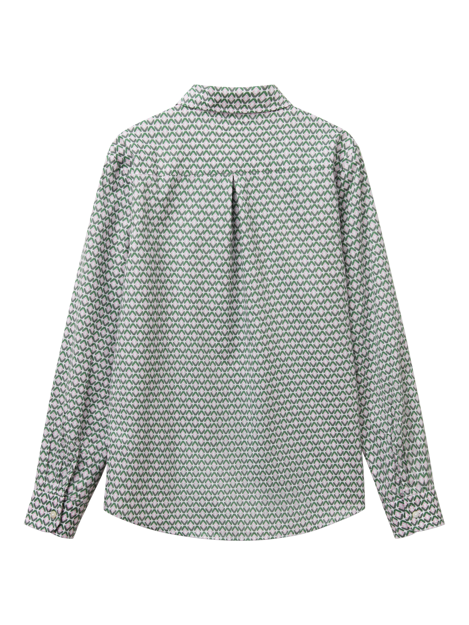 Product image 4 of 4, which shows Benetton Abstract Long Sleeve Shirt, Green/White, L