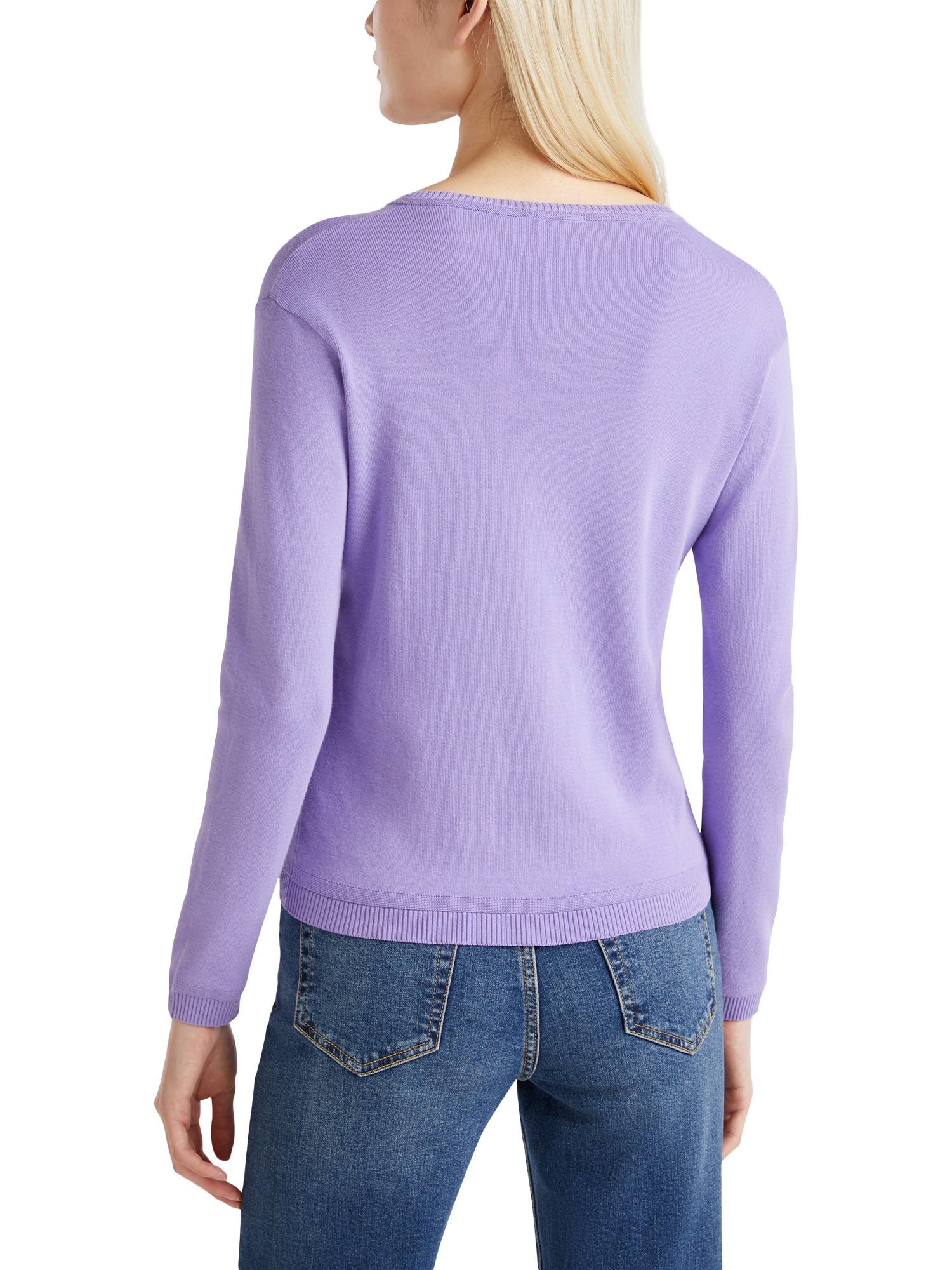 Product image 2 of 6, which shows Benetton Cotton Knit Cardigan, Periwinkle, XS