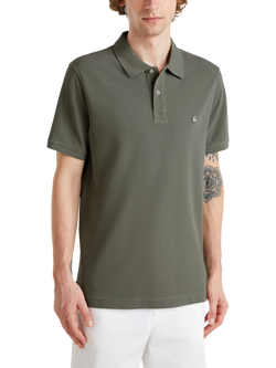 Benetton Cotton Regular Fit Short Sleeve Polo Shirt, Sage Green, Sage Green