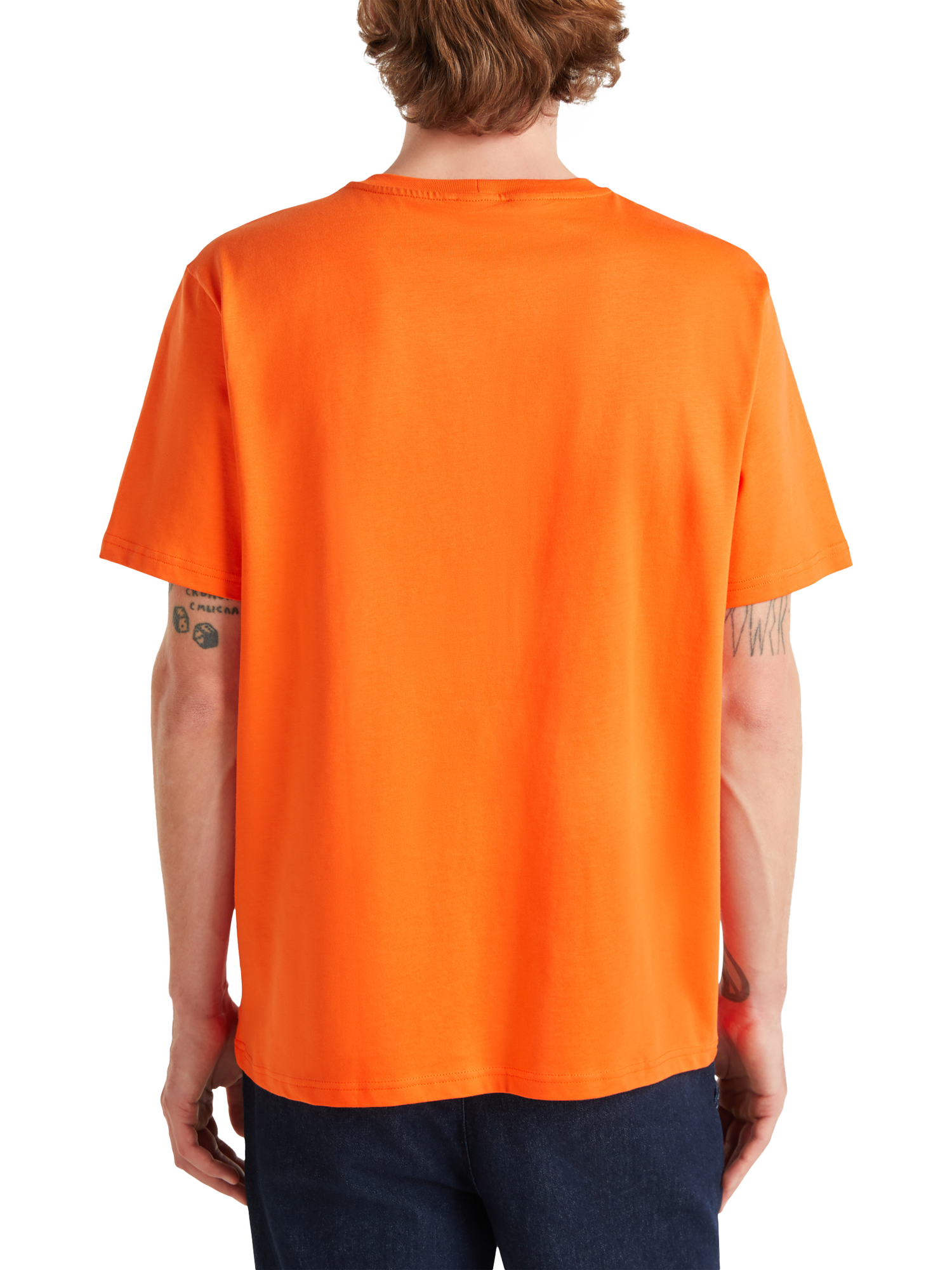 Product image 2 of 4, which shows Benetton Cotton Regular Fit Short Sleeve Logo T-Shirt, Amber, S