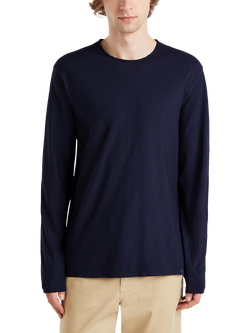 Benetton Cotton Regular Fit Long Sleeve T-Shirt, Night Blue