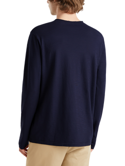 Benetton Cotton Regular Fit Long Sleeve T-Shirt - view 2, Night Blue