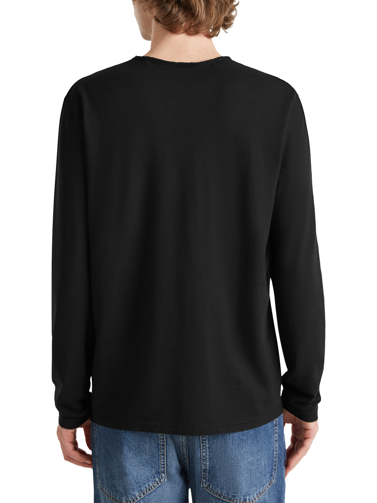 Product image 2 of 4, which shows Benetton Cotton Regular Fit Long Sleeve T-Shirt, Black, XXL