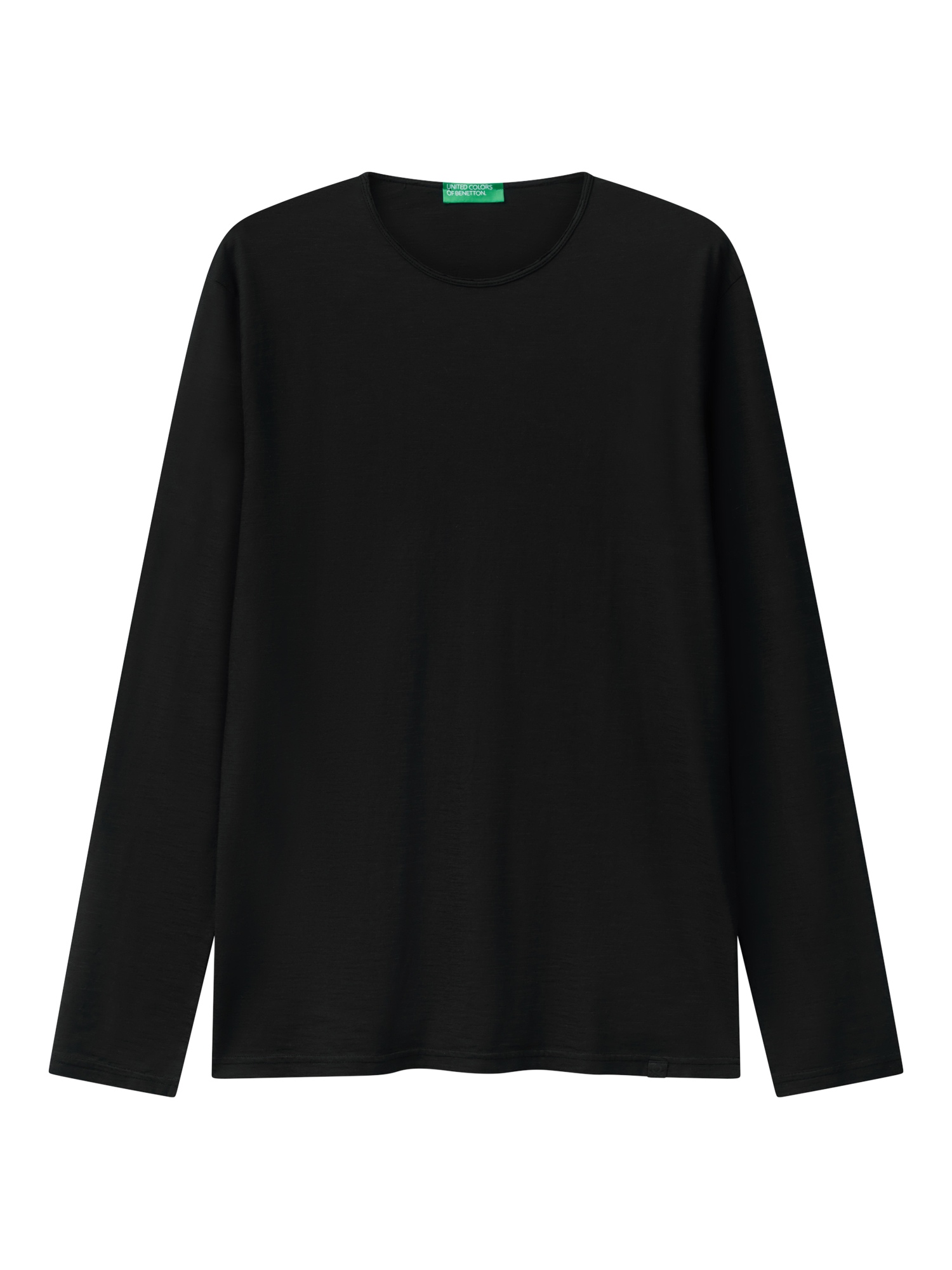 Product image 3 of 4, which shows Benetton Cotton Regular Fit Long Sleeve T-Shirt, Black, XXL