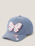 Monsoon Kids' Butterfly Denim Cap, Multi