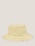 Monsoon Baby Floral Embroidered Bucket Hat, Lemon