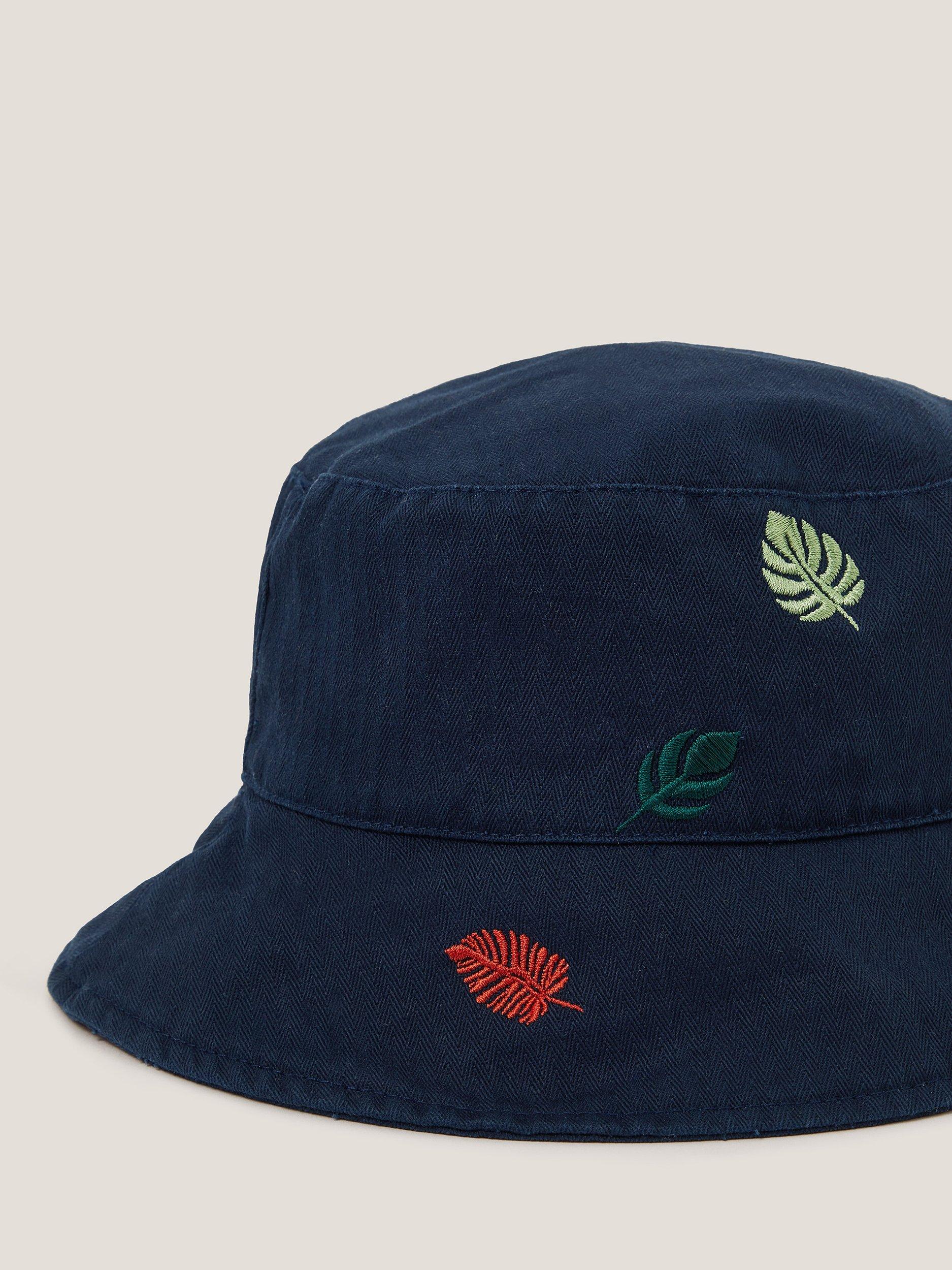 Product image 2 of 2, which shows Monsoon Kids' Leaf Bucket Hat, Blue, 3-6 years
