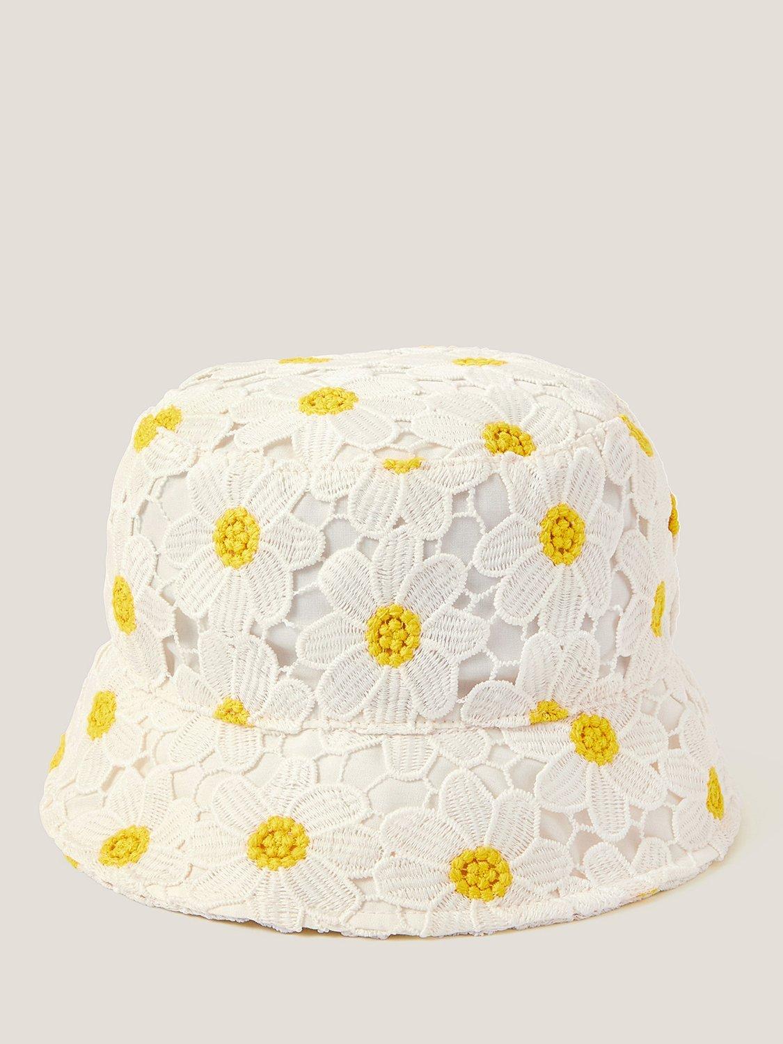 Product image 1 of 2, which shows Monsoon Kids' Daisy Lace Bucket Hat, Multi, 3-6 years