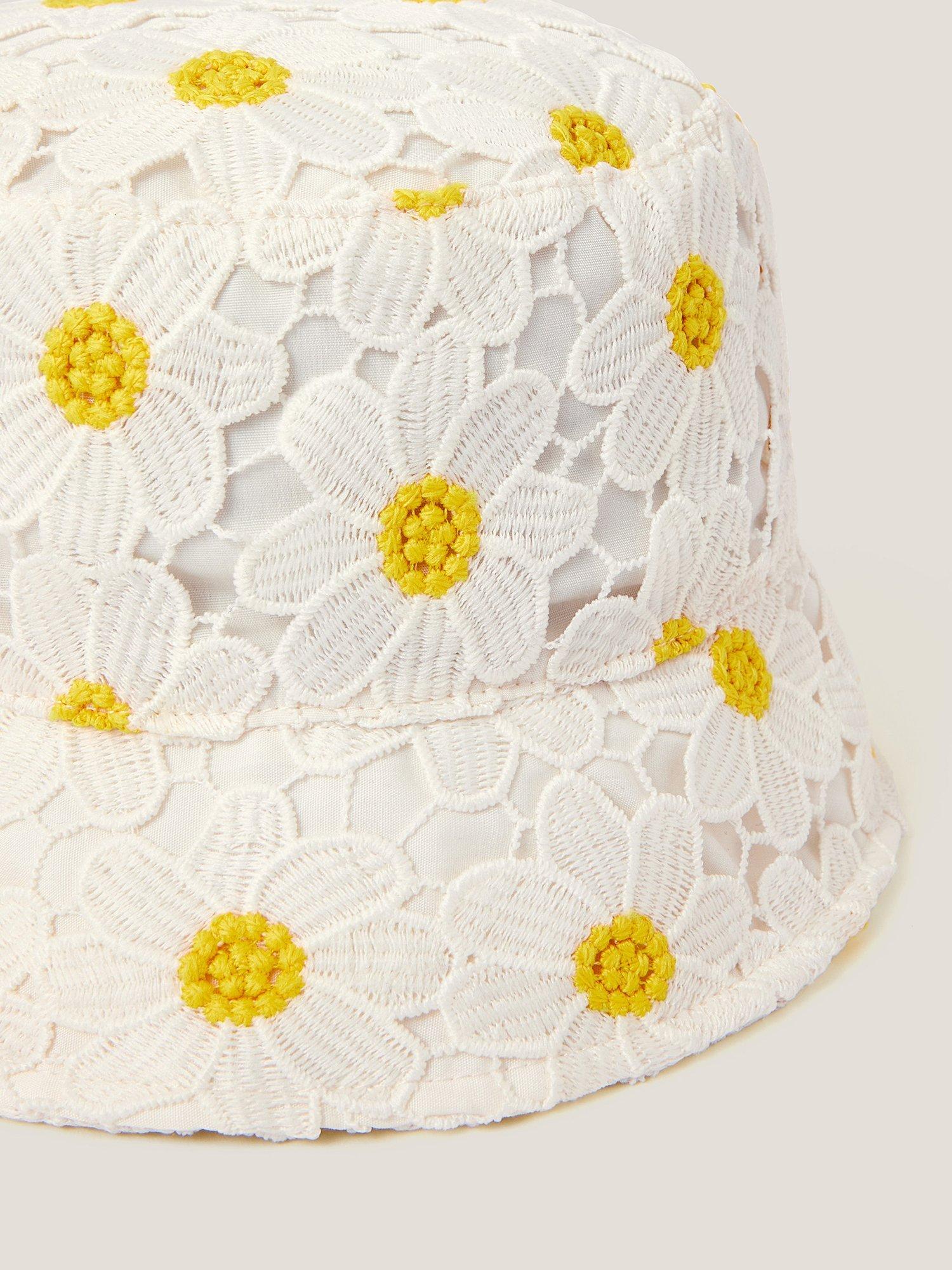 Product image 2 of 2, which shows Monsoon Kids' Daisy Lace Bucket Hat, Multi, 3-6 years