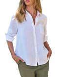 Pure Collection Linen Long Sleeve T-Shirt, White