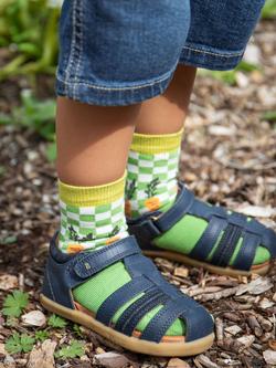 Frugi Kids' Little Organic Cotton Rich Farm Socks, Multi - view 2, Multi