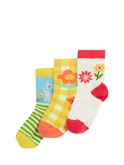 Frugi Kids' Little Organic Cotton Rich Easter Socks, Multi, Multi