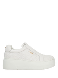 Dune London Esthie Leather Weave Chunky Flatform Trainers, White