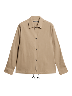 J.Lindeberg Celian Cotton Blend Regular Fit Overshirt, Khaki, Khaki