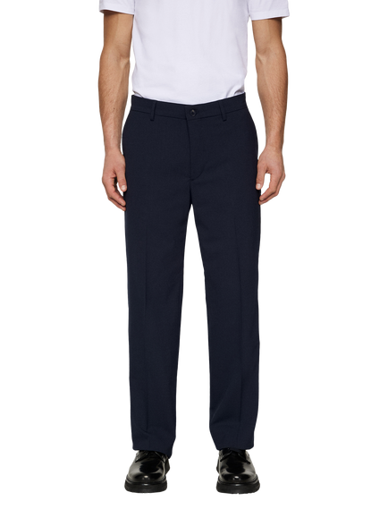J.Lindeberg Wool Blend Tailored Grape Drape Trousers, Navy, Navy