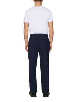 J.Lindeberg Wool Blend Tailored Grape Drape Trousers, Navy - view 2, Navy