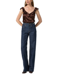 PAIGE Sasha High Rise Wide Leg Jeans, Rinse