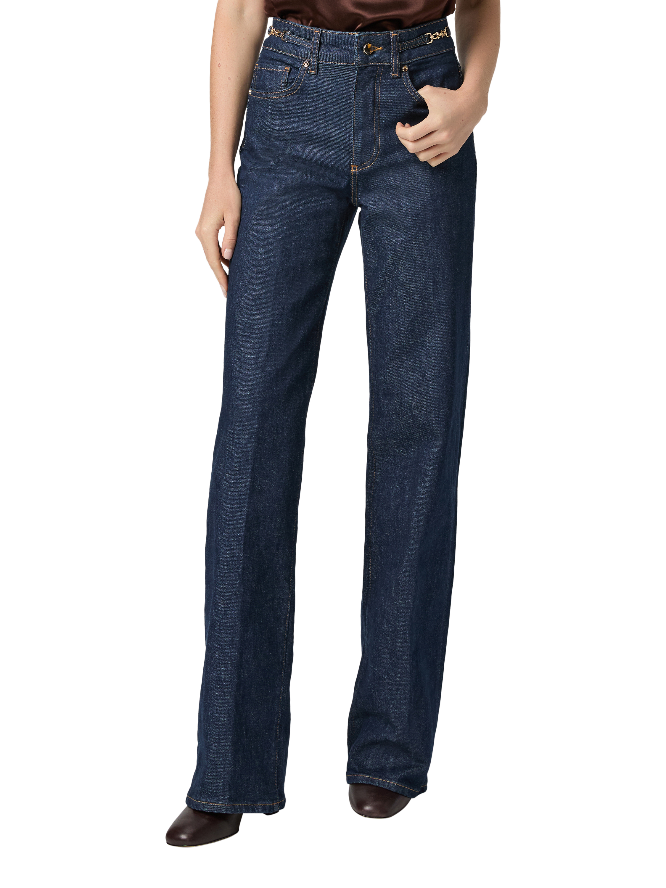 Product image 2 of 4, which shows PAIGE Sasha High Rise Wide Leg Jeans, Rinse, 24