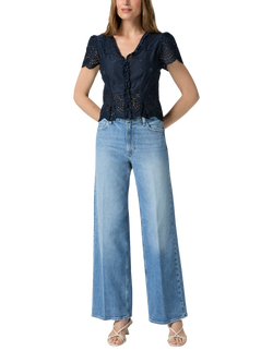 PAIGE Anessa 31" High Rise Cotton Denim Jeans, Ferrera