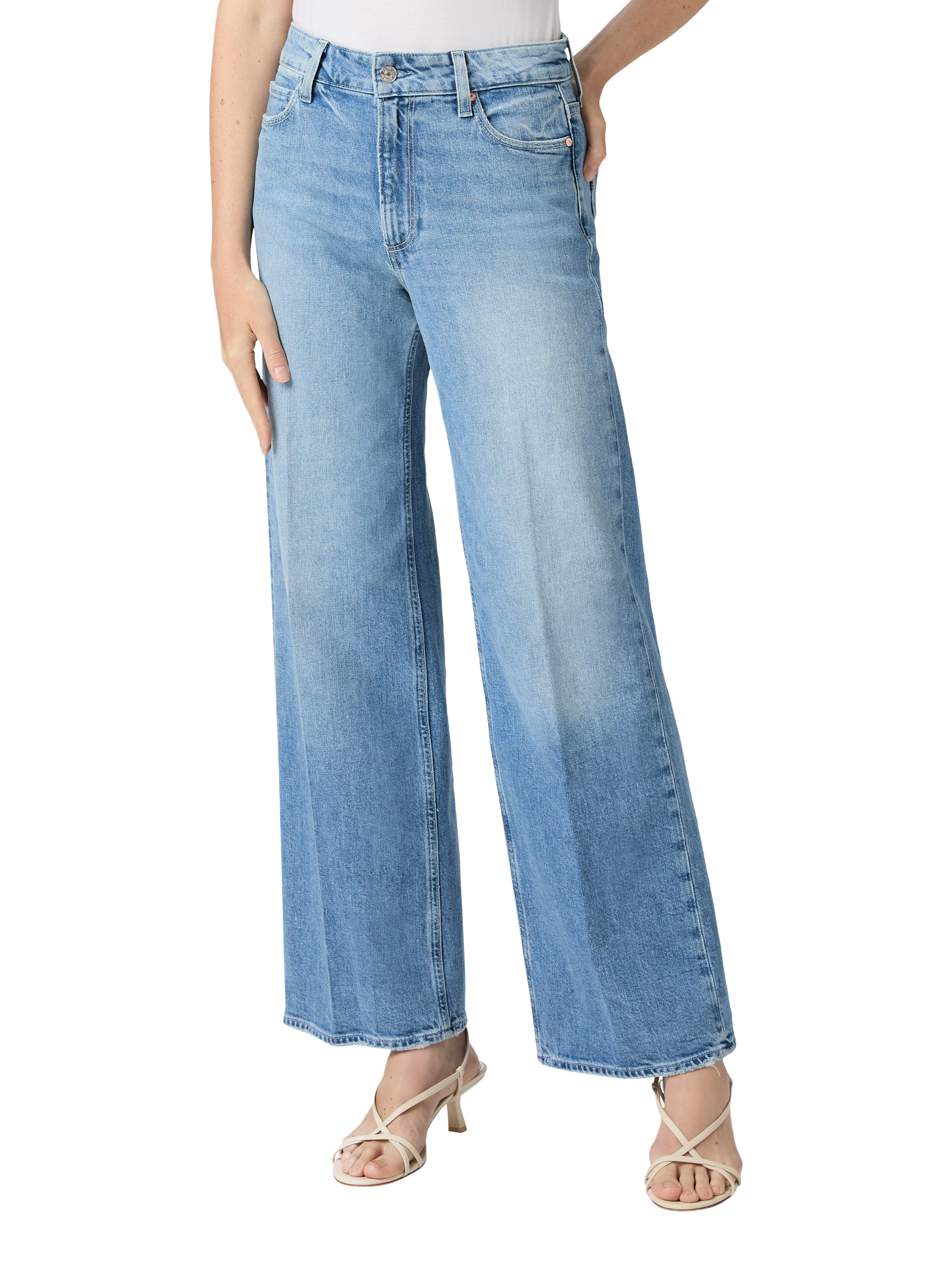 Product image 2 of 4, which shows PAIGE Anessa 31" High Rise Cotton Denim Jeans, Ferrera, 24