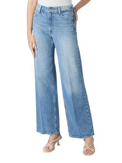 PAIGE Anessa 31" High Rise Cotton Denim Jeans - view 2, Ferrera