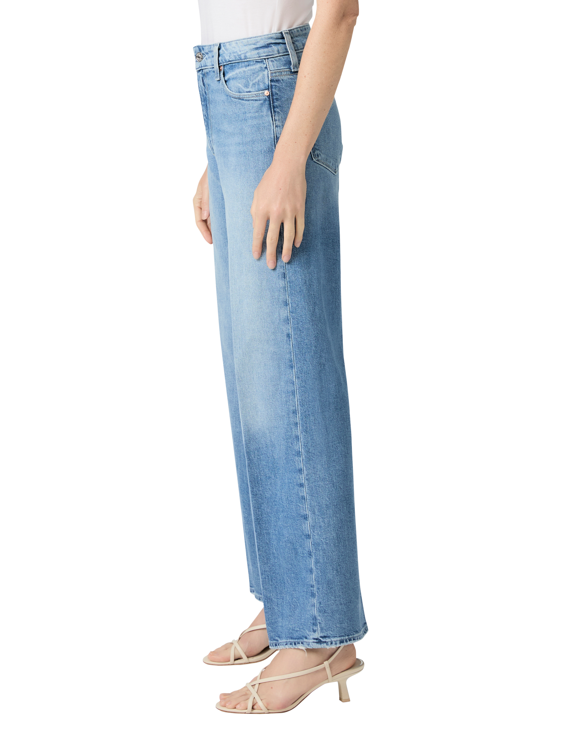 Product image 3 of 4, which shows PAIGE Anessa 31" High Rise Cotton Denim Jeans, Ferrera, 24