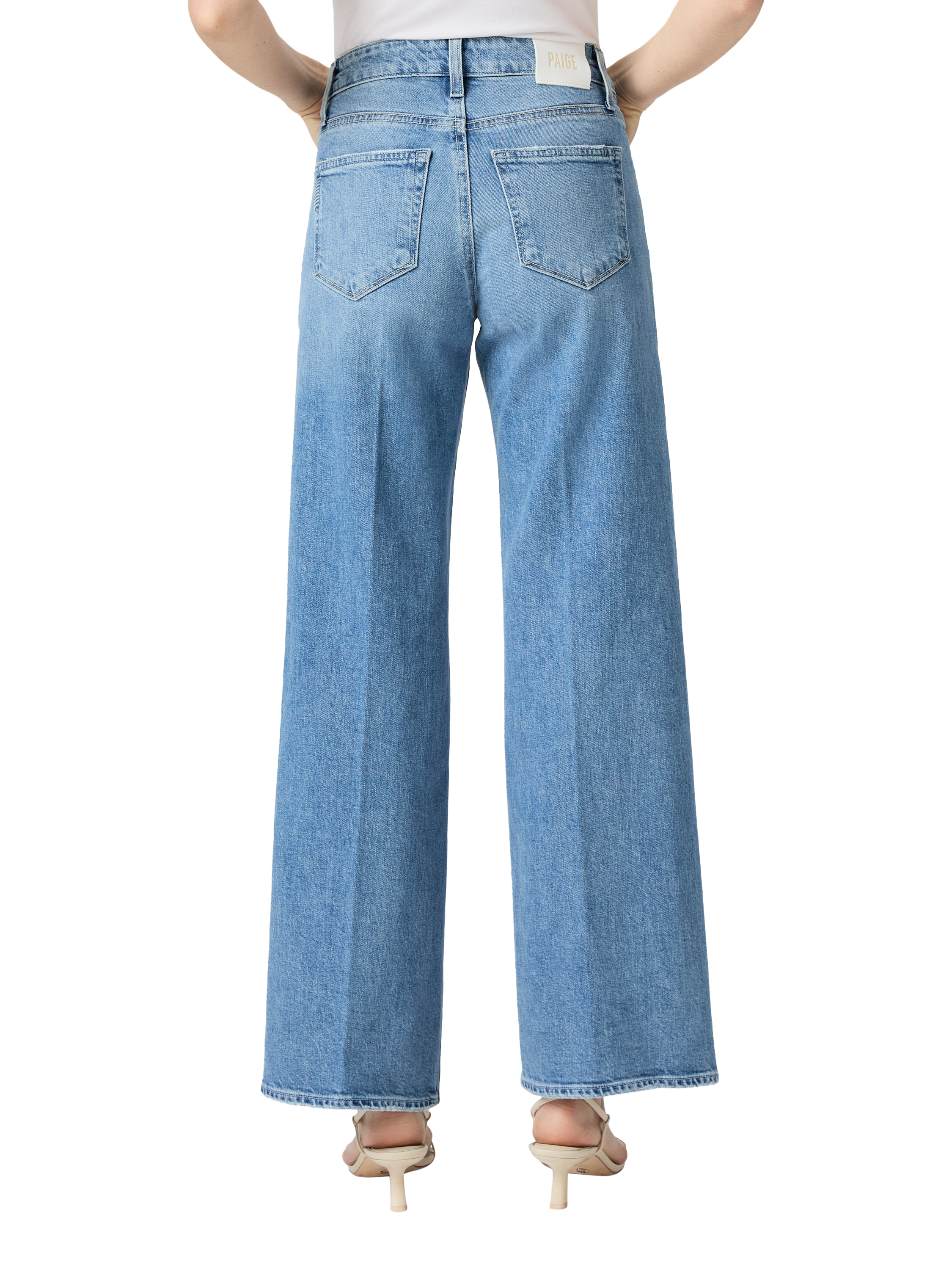 Product image 4 of 4, which shows PAIGE Anessa 31" High Rise Cotton Denim Jeans, Ferrera, 24