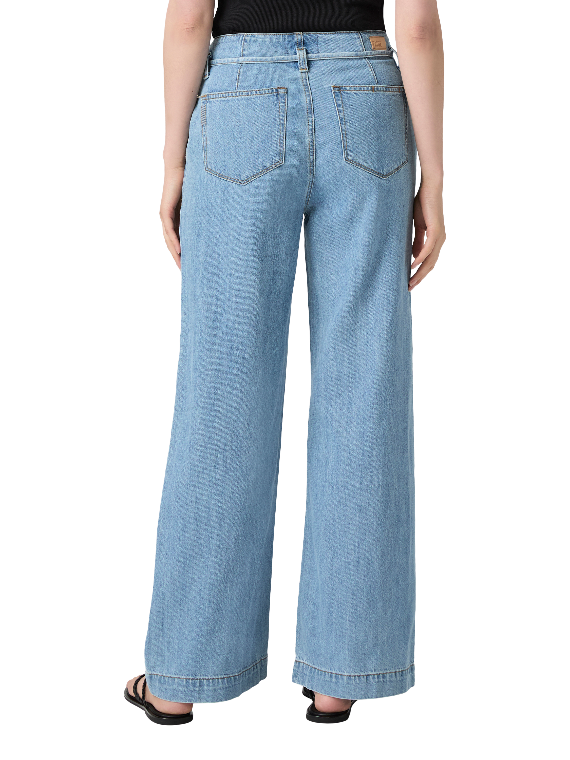 Product image 4 of 4, which shows PAIGE Zoey High Rise Wide Leg Jeans, Blue, 24