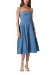 PAIGE Pippa Strappy Denim Midi Dress, Blue