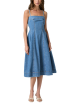 PAIGE Pippa Strappy Denim Midi Dress, Blue