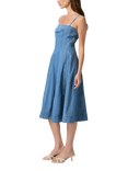 PAIGE Pippa Strappy Denim Midi Dress, Blue