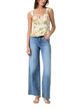 PAIGE Coralee Floral Silk Linen Blend Top, White/Multi