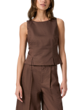 PAIGE Judith Linen Rich Top, Brown