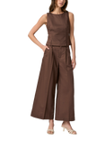 PAIGE Judith Linen Rich Top, Brown