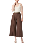 PAIGE Negroni Linen Rich Wide Leg Trousers, Brown