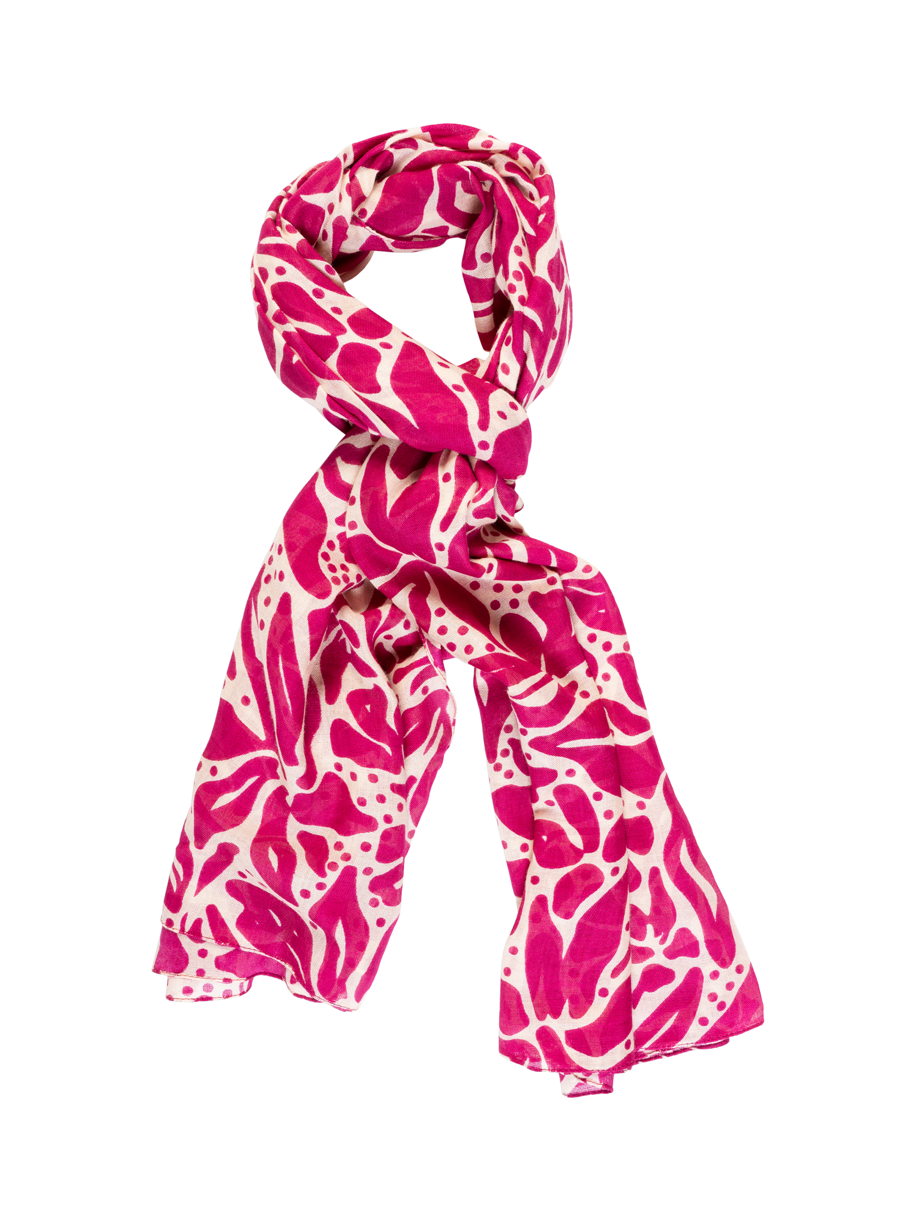 Product image 1 of 5, which shows chesca Floral Spot Scarf, Pink