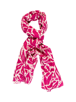 chesca Floral Spot Scarf, Pink, Fuchsia/Cream