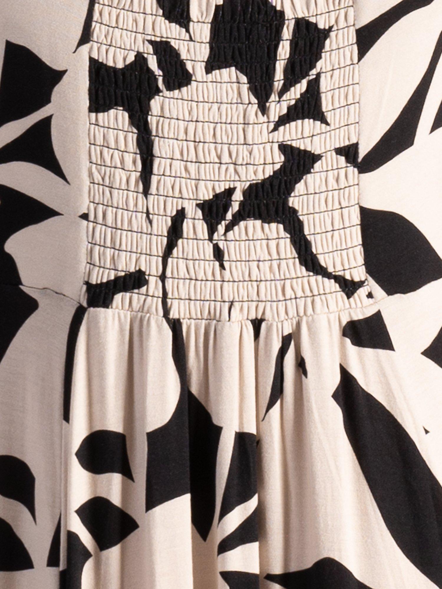 Product image 6 of 6, which shows chesca Abstract Floral Sleeveless Dress, Latte/Black, 10-12
