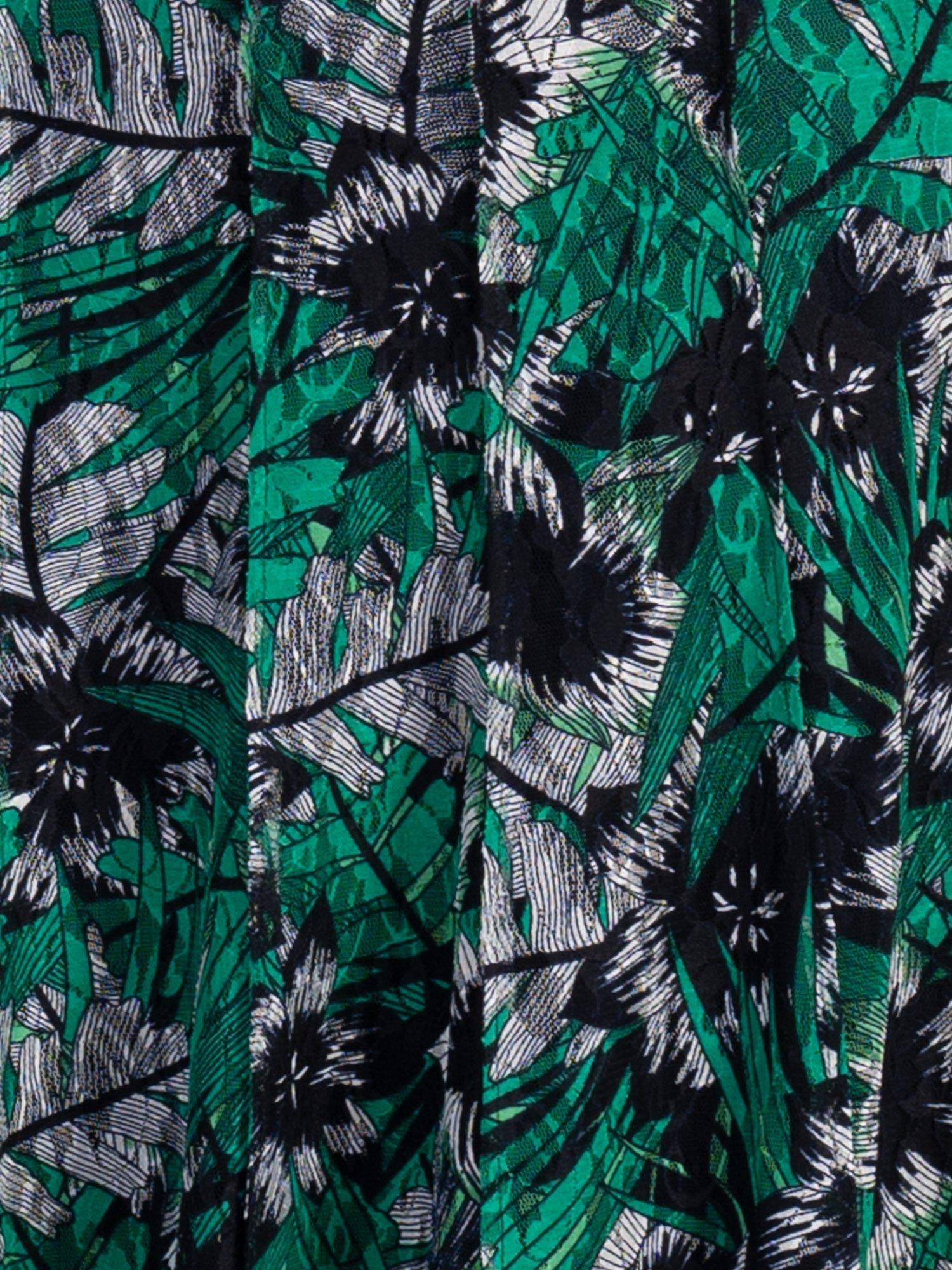 Product image 7 of 7, which shows chesca Oasis Tropical Lace Pintuck Dress, Green/Multi, 12-14