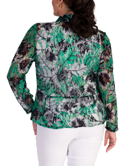 chesca Oasis Tropical Lace Shrug, Green/Multi - view 2, Green/Multi