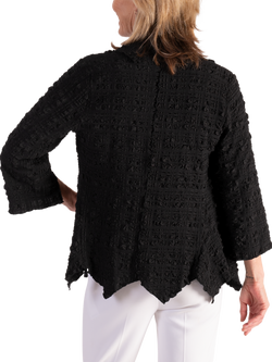 chesca Geometric Textured Waterfall Jacket, Black - view 2, Black