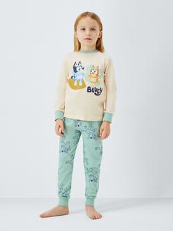 Brand Threads Kids' Bluey Cotton Pyjama Set, Egret - view 2, Egret