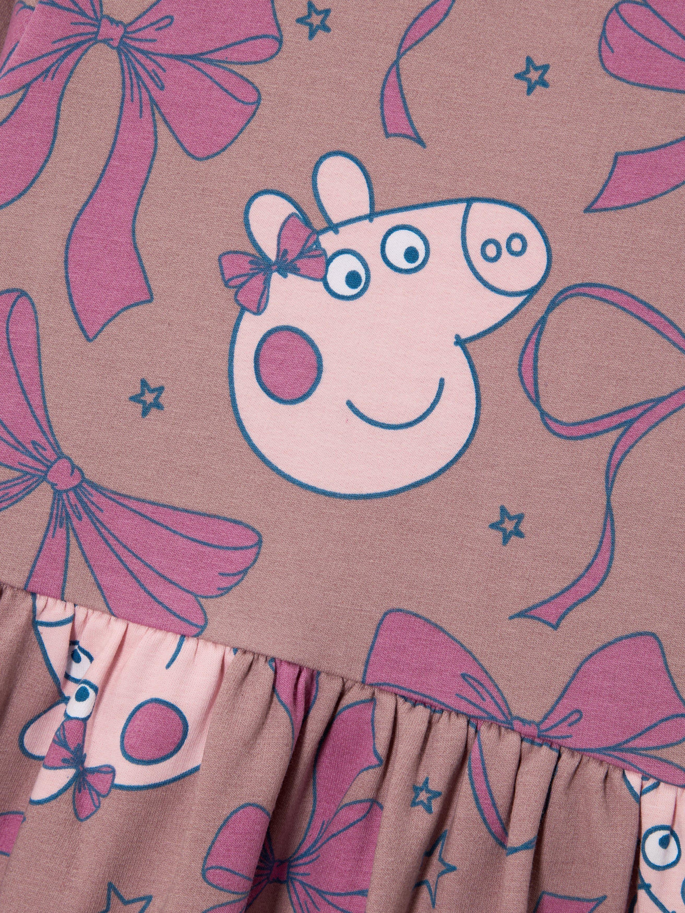 Product image 5 of 7, which shows Brand Threads Kids' Peppa Pig Cotton Blend Sweatshirt Dress, Mauve Chalk, 1-2 years