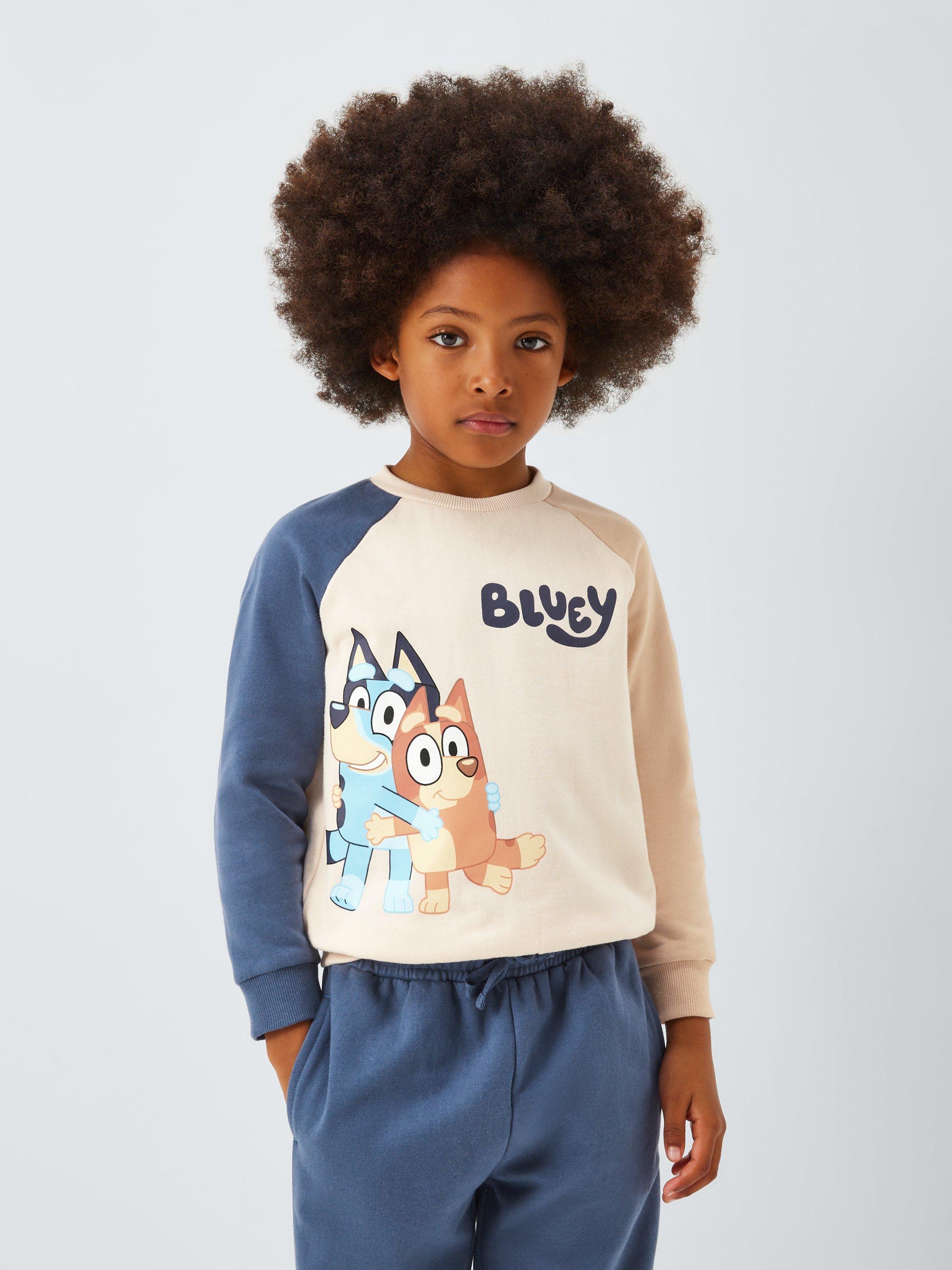 Product image 1 of 7, which shows Brand Threads Kids' Bluey Cotton Blend Tracksuit, Eggnog, 2-3 years